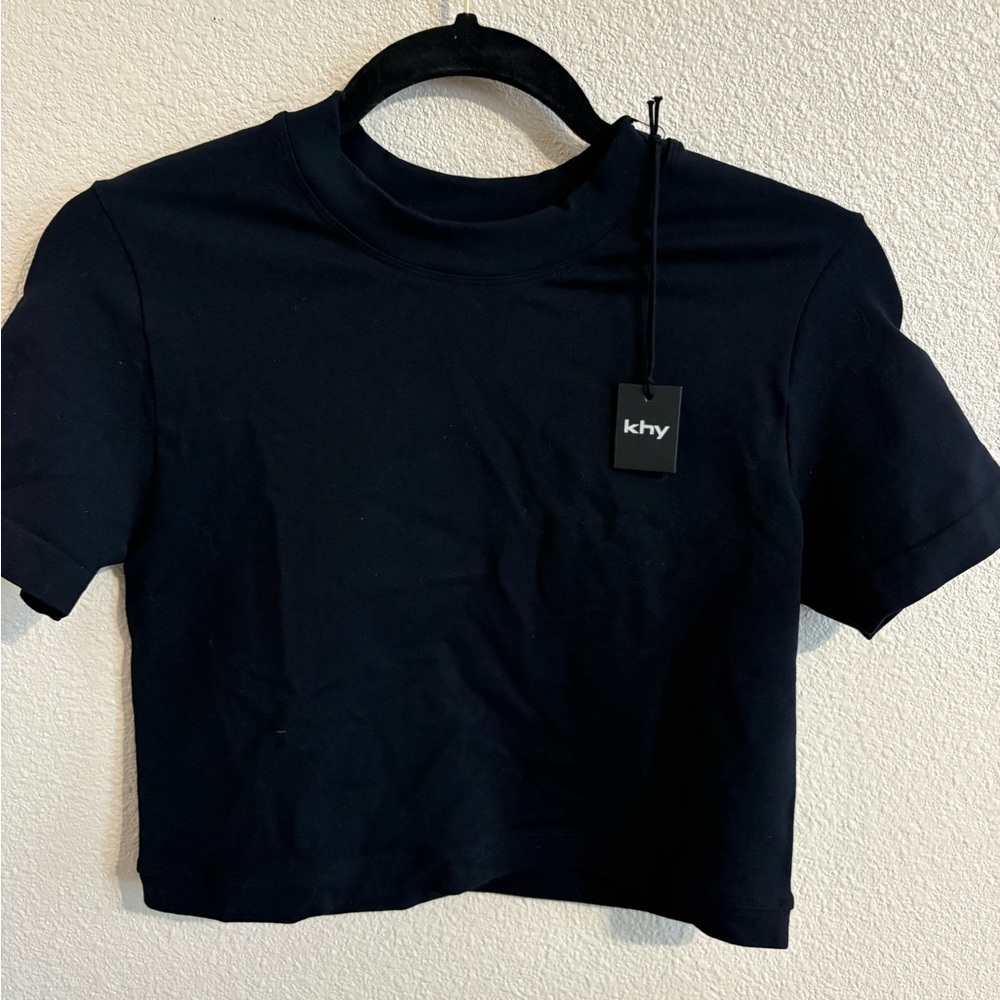 khy by Kylie Jenner Black basic cropped tee